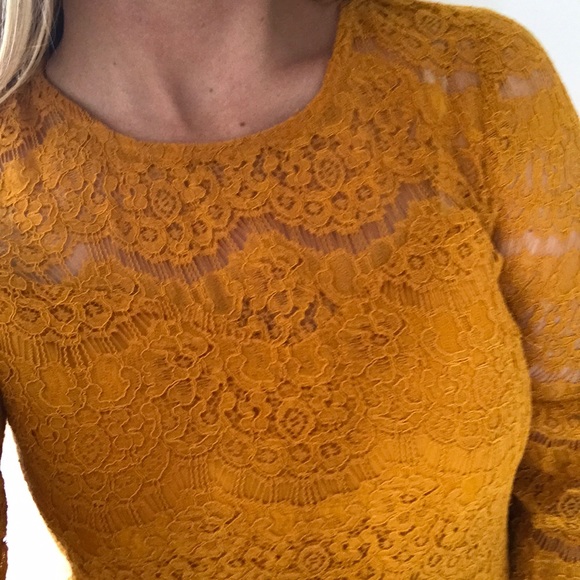 Mustard Yellow Lace Blouse - Picture 4 of 7